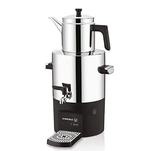 korkmaz Caykolik Samovar Stainless Steel Electric Turkish Tea.