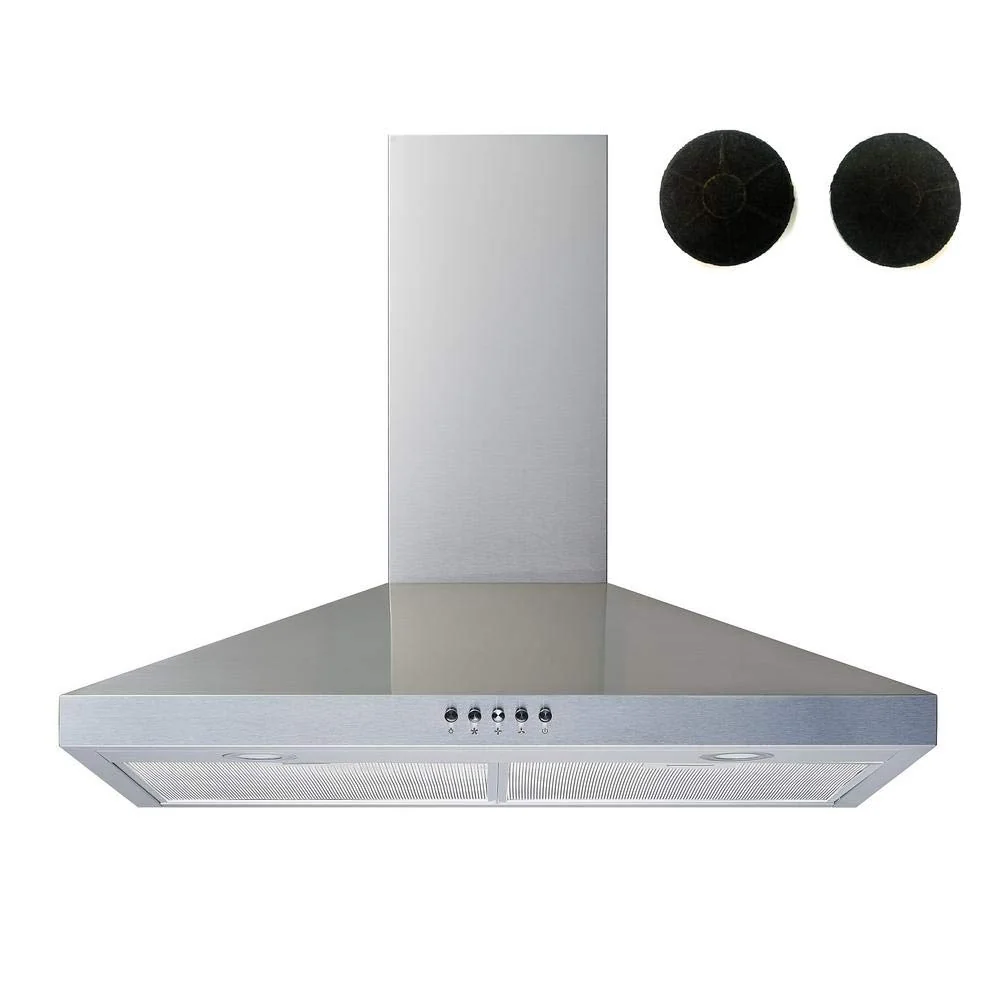 Winflo 30 In. Convertible Stainless Steel Wall Mount Range Hood with Aluminum Mesh Filters, Charcoal Filters and Push Button Control product image