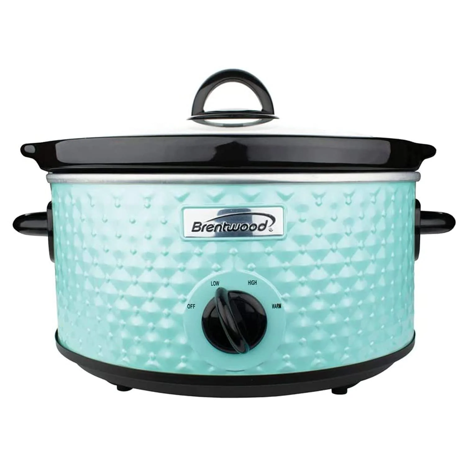 Compact and Stylish: The 3.5 Quart Blue Diamond Pattern Slow.