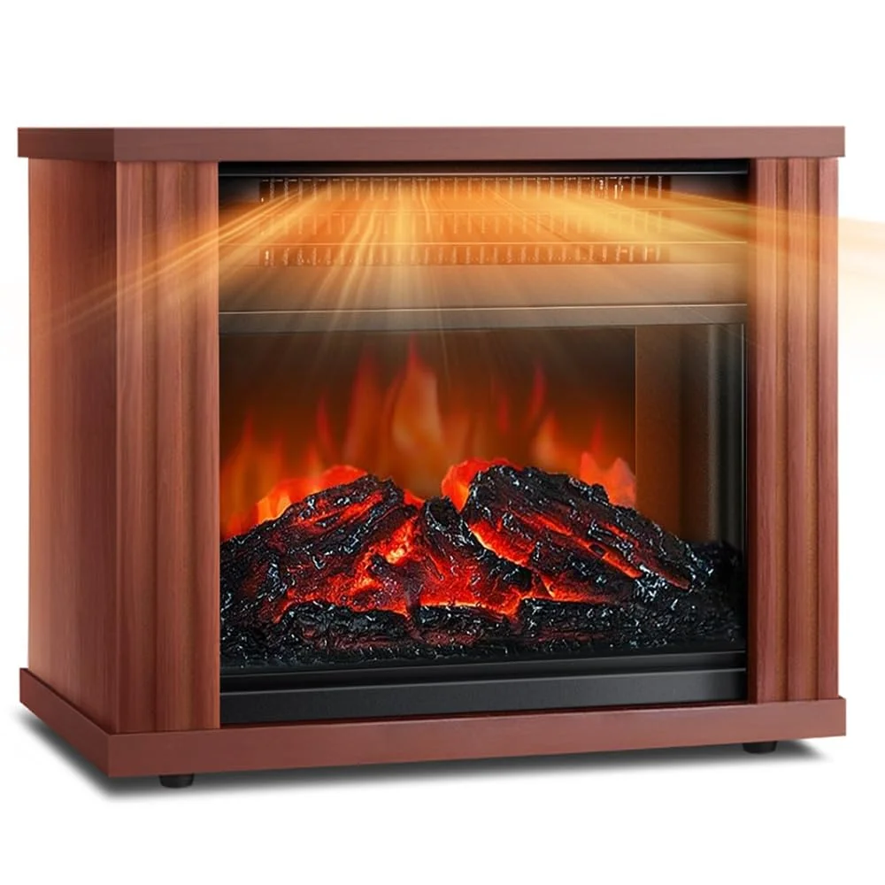 Electric Fireplace Heaters: LifePlus Portable Wood Fireplace.