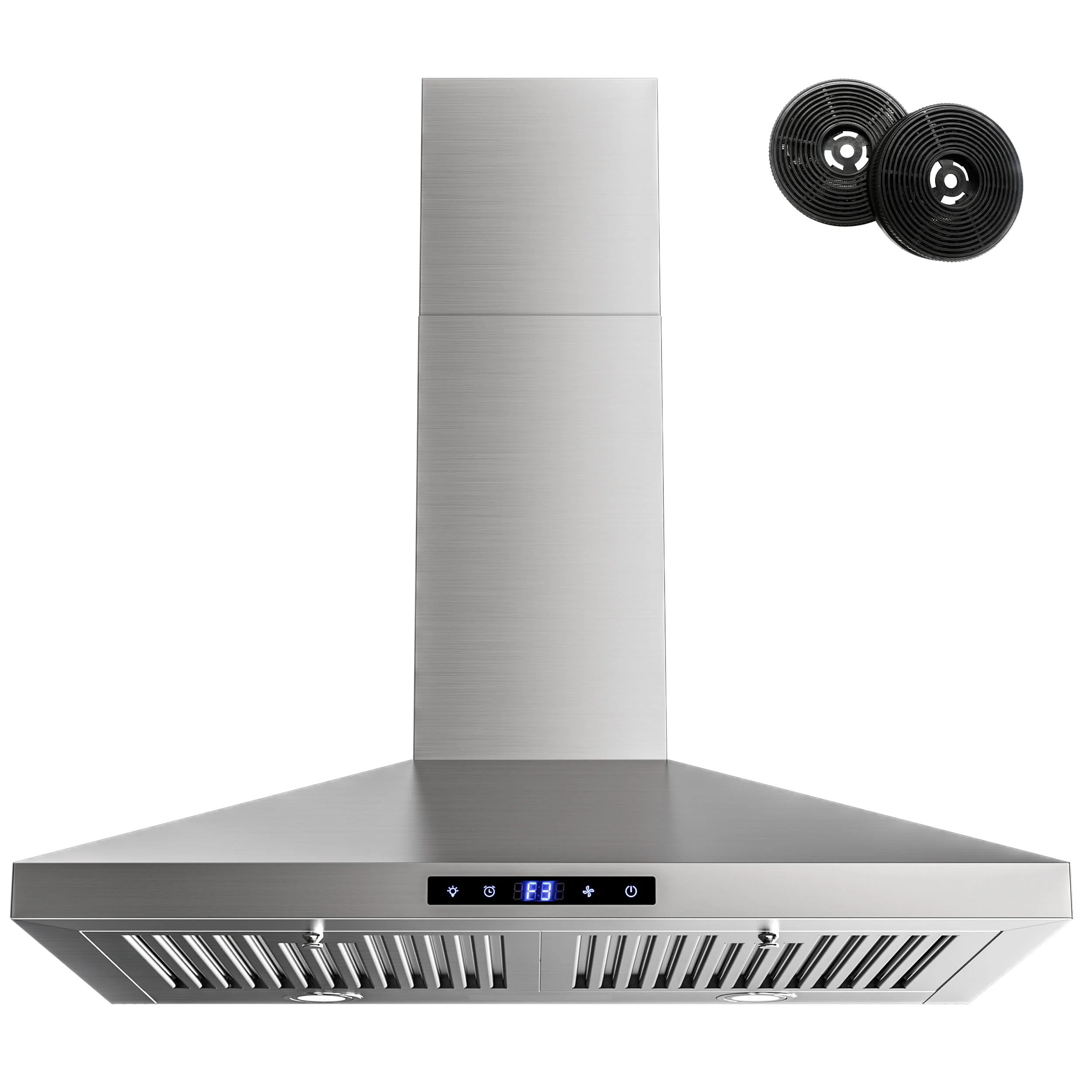 FIREGAS Range Hood 30 inch, Wall Mount Kitchen Hood in Stainless Steel With Ducted/Ductless Convertible, Stove Vent Hood with Permanent Filters, 3 Speed Exhaust Fan, LED Lights, Touch Control product image
