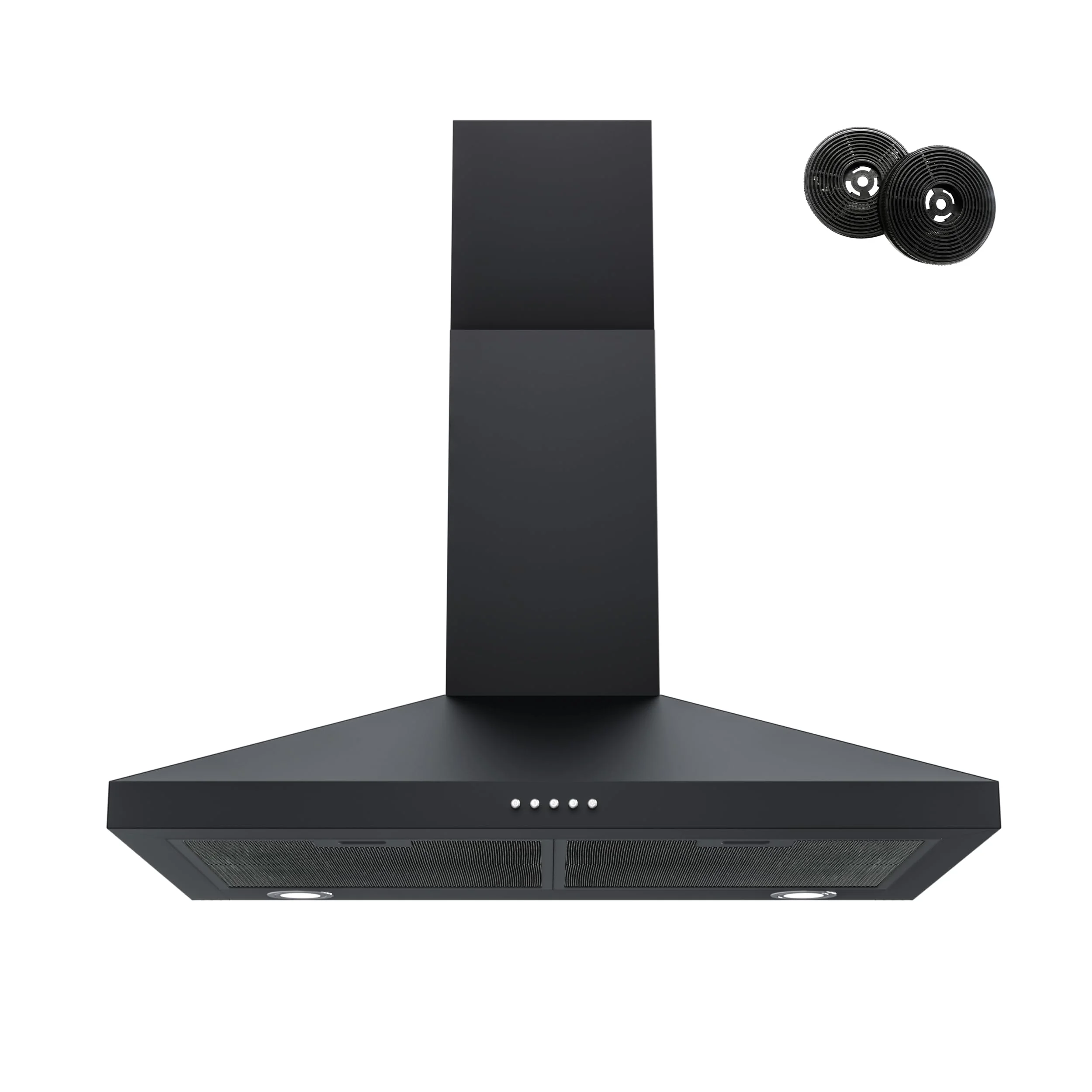 FIREGAS Black Wall-Mounted Ductless Convertible Range Hood