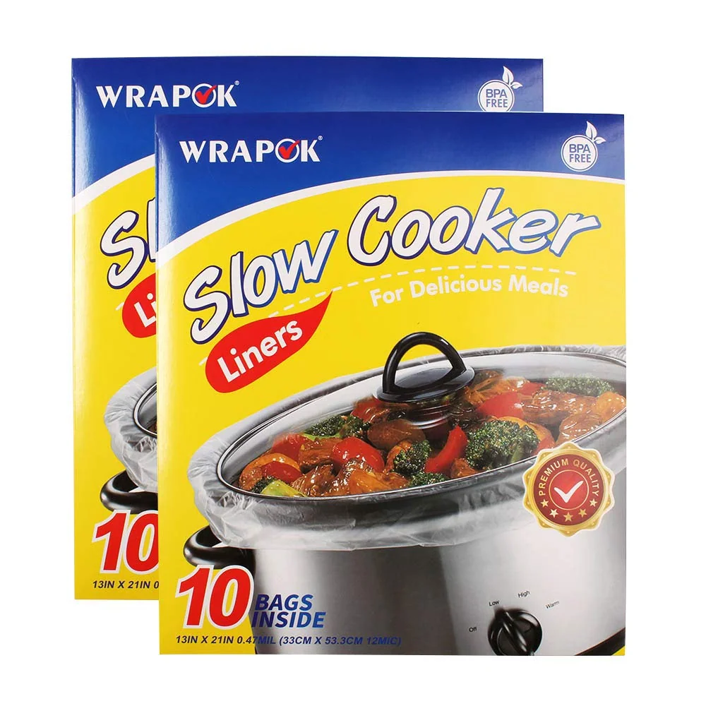 Slow Cooker Liners Kitchen Disposable Cooking Bags BPA Free for Oval or Round Pot, Large Size 13 x 21 Inch, Fits 3 to 8.5 Quarts - 2 Pack 20 Bags Total product image