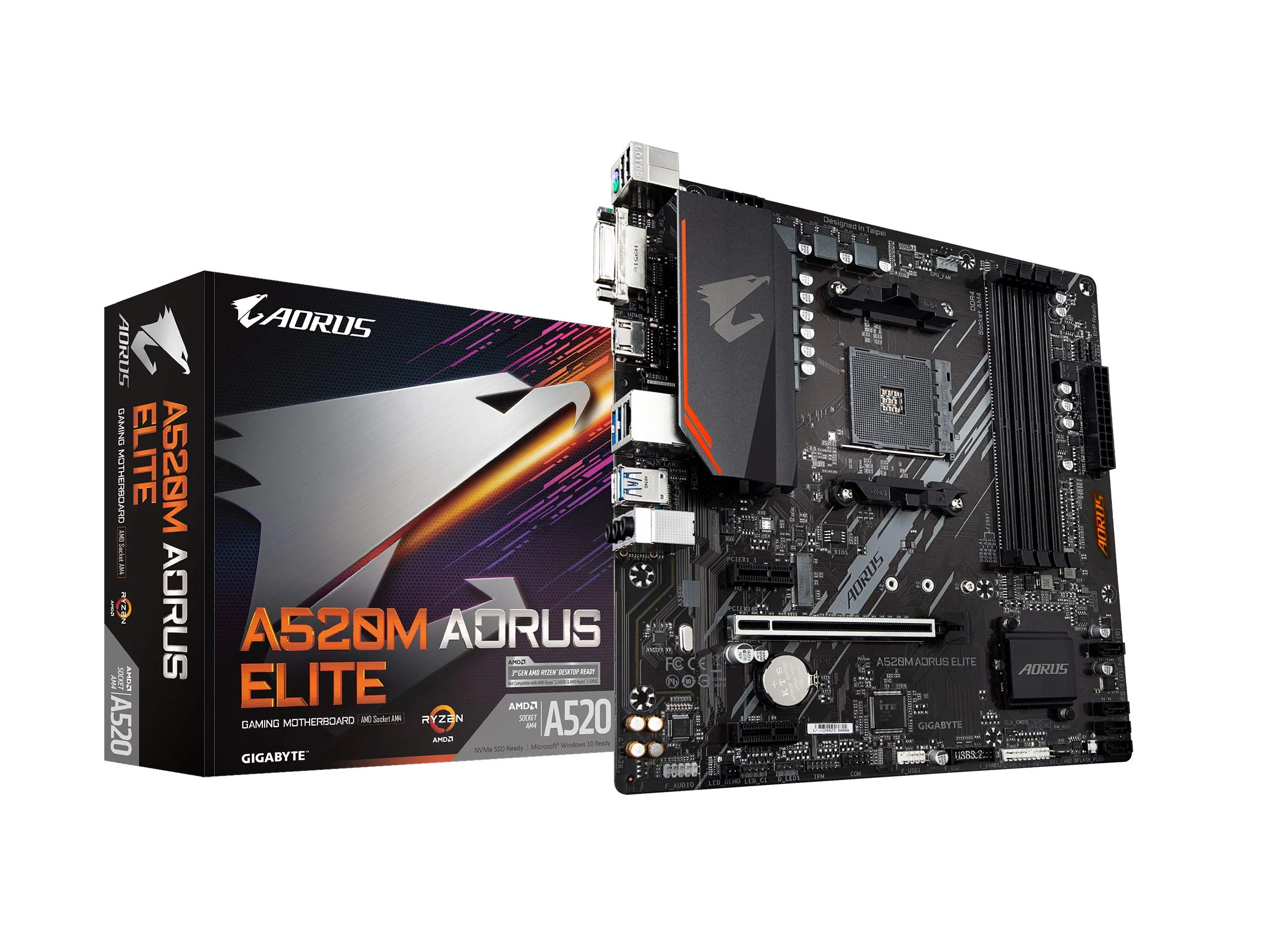 Gigabyte A520M AORUS Elite (MicroATX, AMD Ryzen AM4)