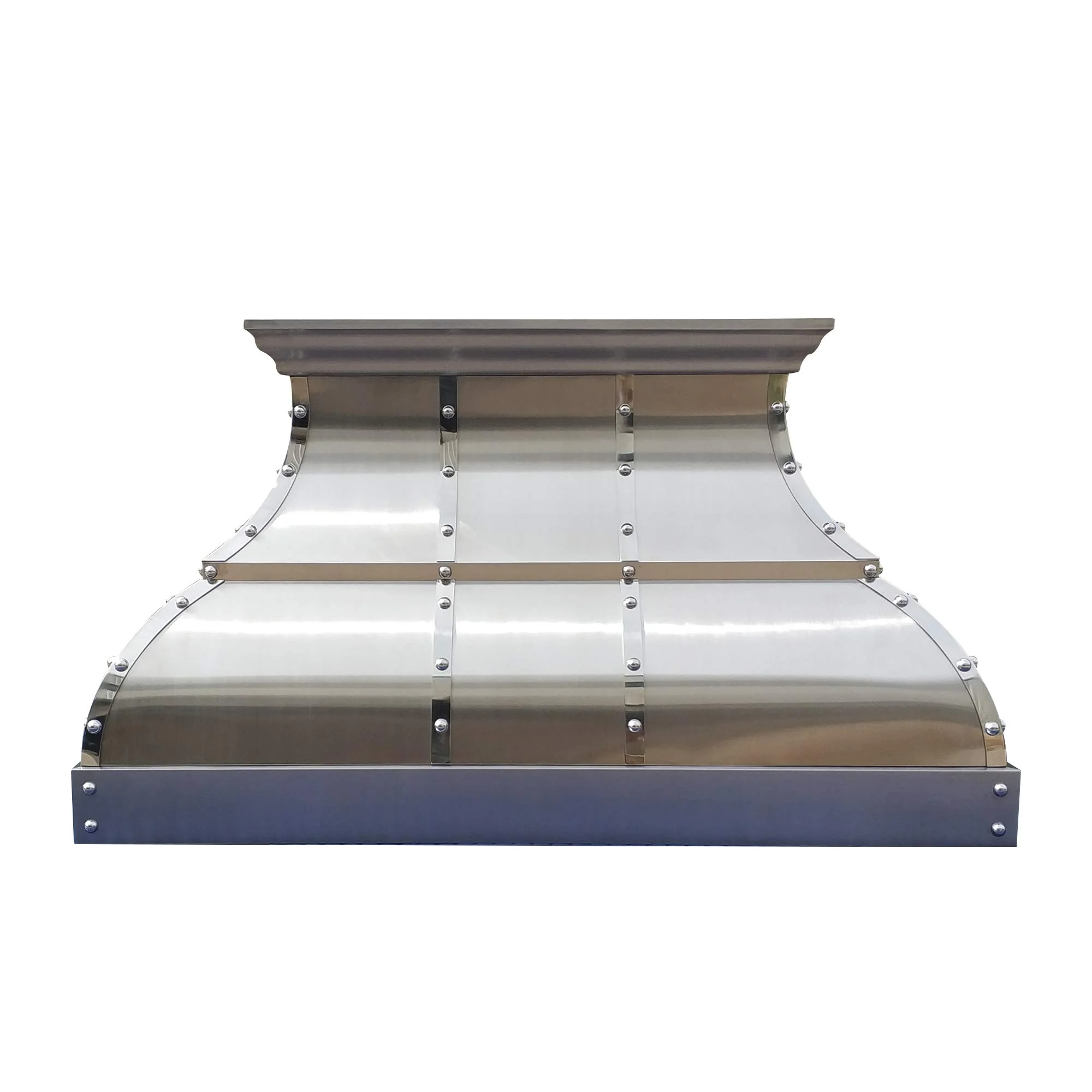 Stainless Steel Range Hood Wall Mount 48’’ W,48’’ H, CT Copper Tailor Custom Handmade Metal Kitchen Vent Hood, With 4-Speed Exhaust Fan & LED Light,SH1-2-C-2TR product image