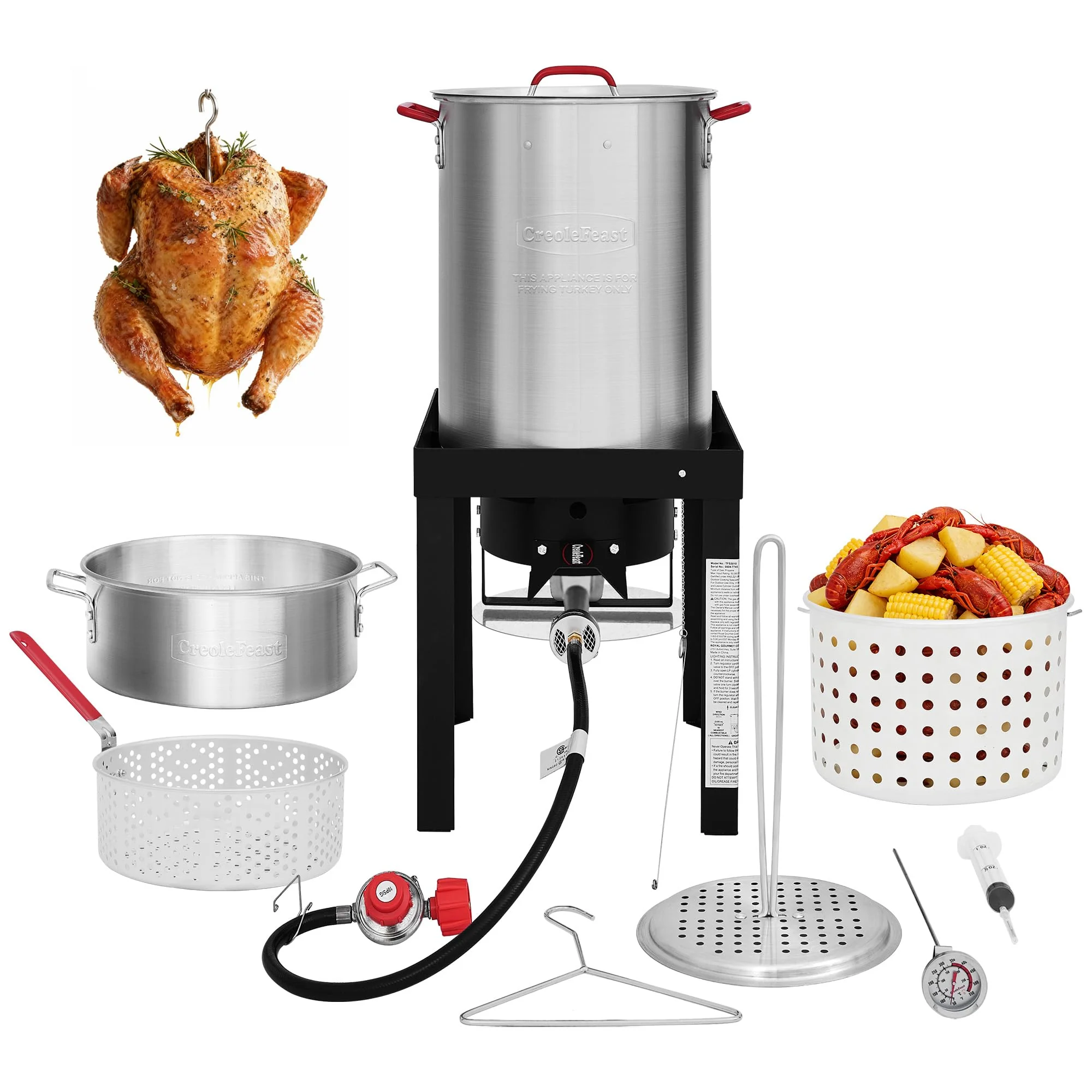 CreoleFeast TFS3010 Propane Turkey Fryer with Fish Boiler Set