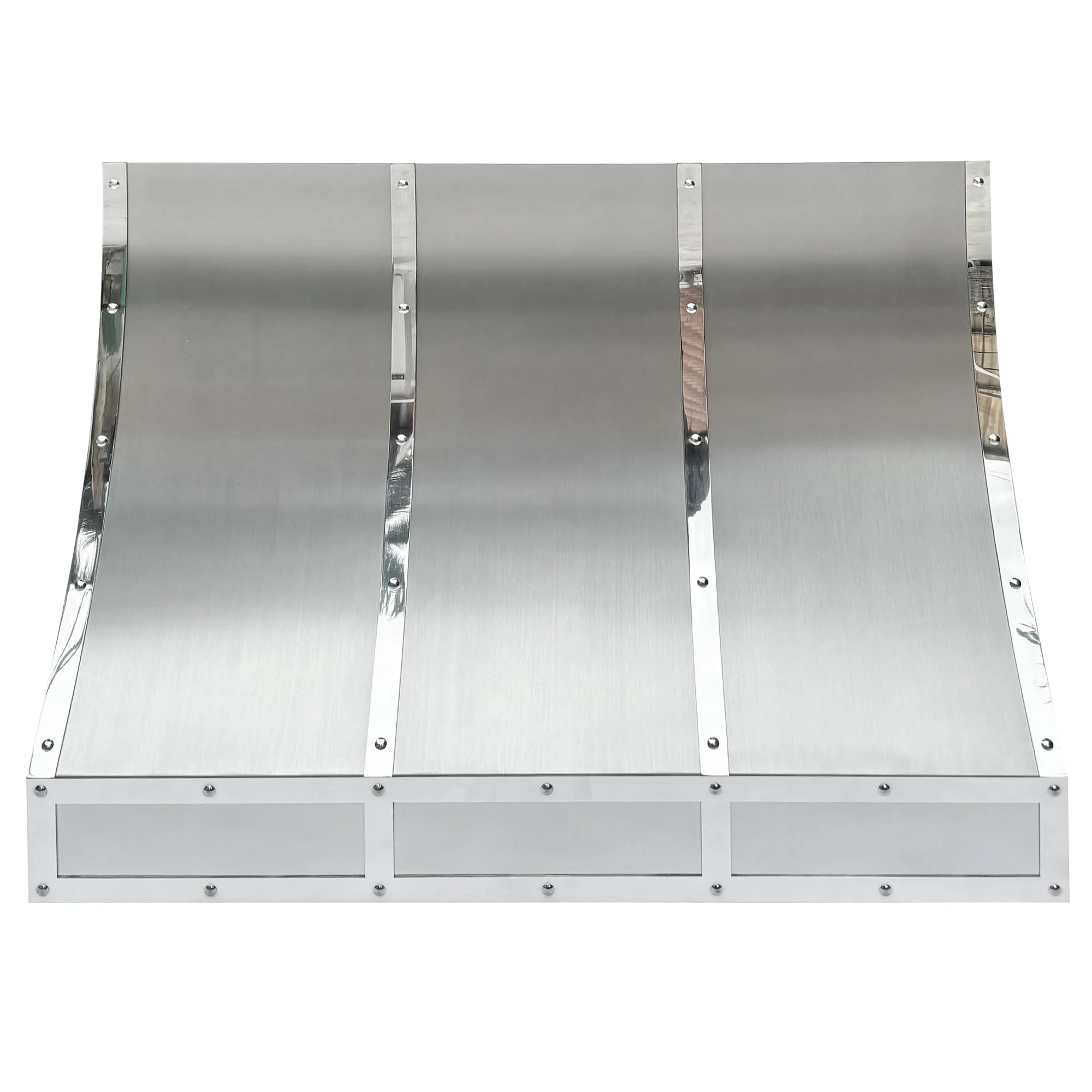 Sloped Stainless Steel Range Hood Wall Mount 48’’ W,48’’ H, CT Copper Tailor Custom Handmade Metal Kitchen Vent Hood, With 4-Speed Exhaust Fan & LED Light,SH8-4TR-B product image