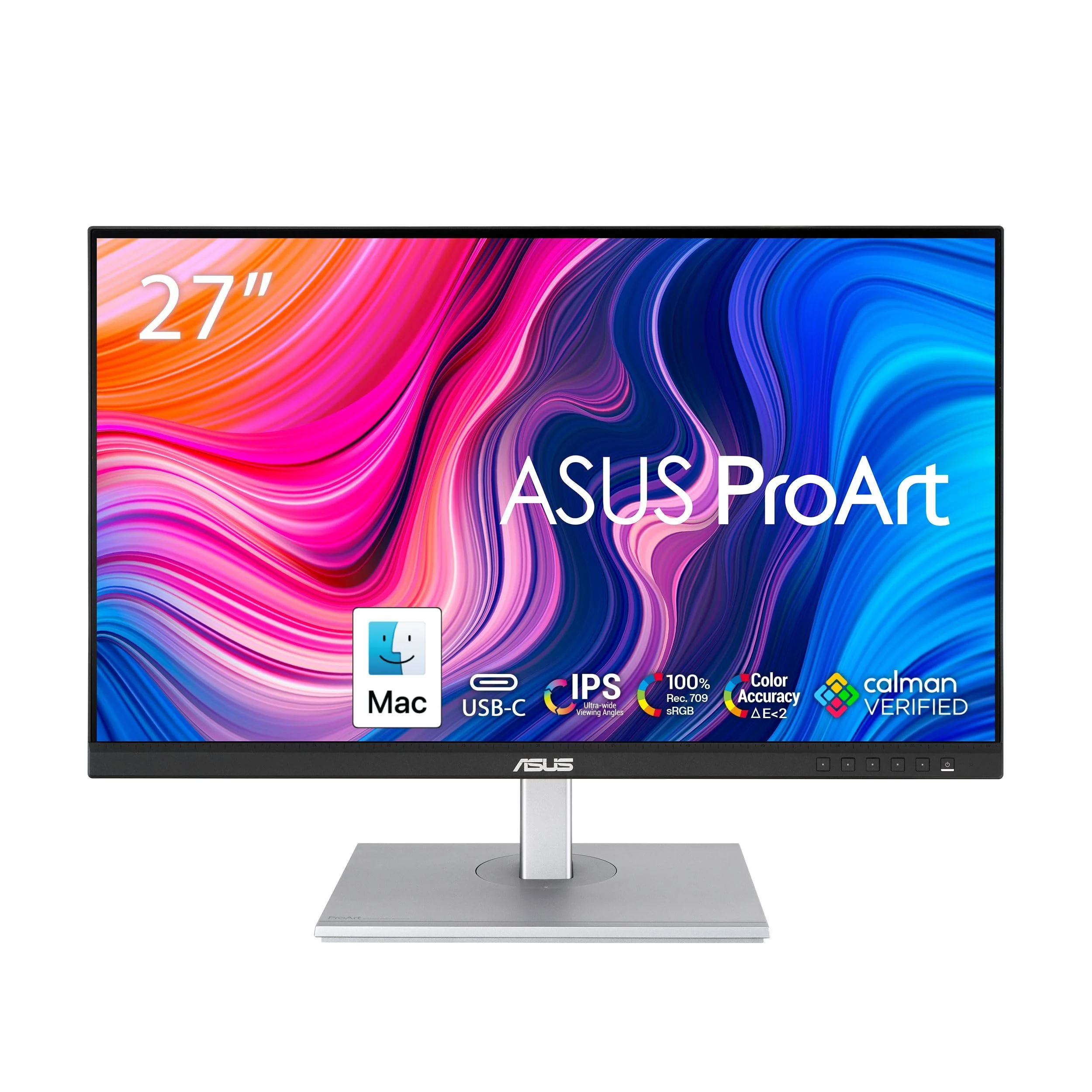 ASUS ProArt Display 27" Monitor PA278CV - WQHD 2560 x 1440, IPS, 100% sRGB, 100% Rec. 709, ΔE < 2, Calman Verified, USB Hub, USB-C, DisplayPort Daisy-Chaining, HDMI, Eye Care, Height Adjustable product image