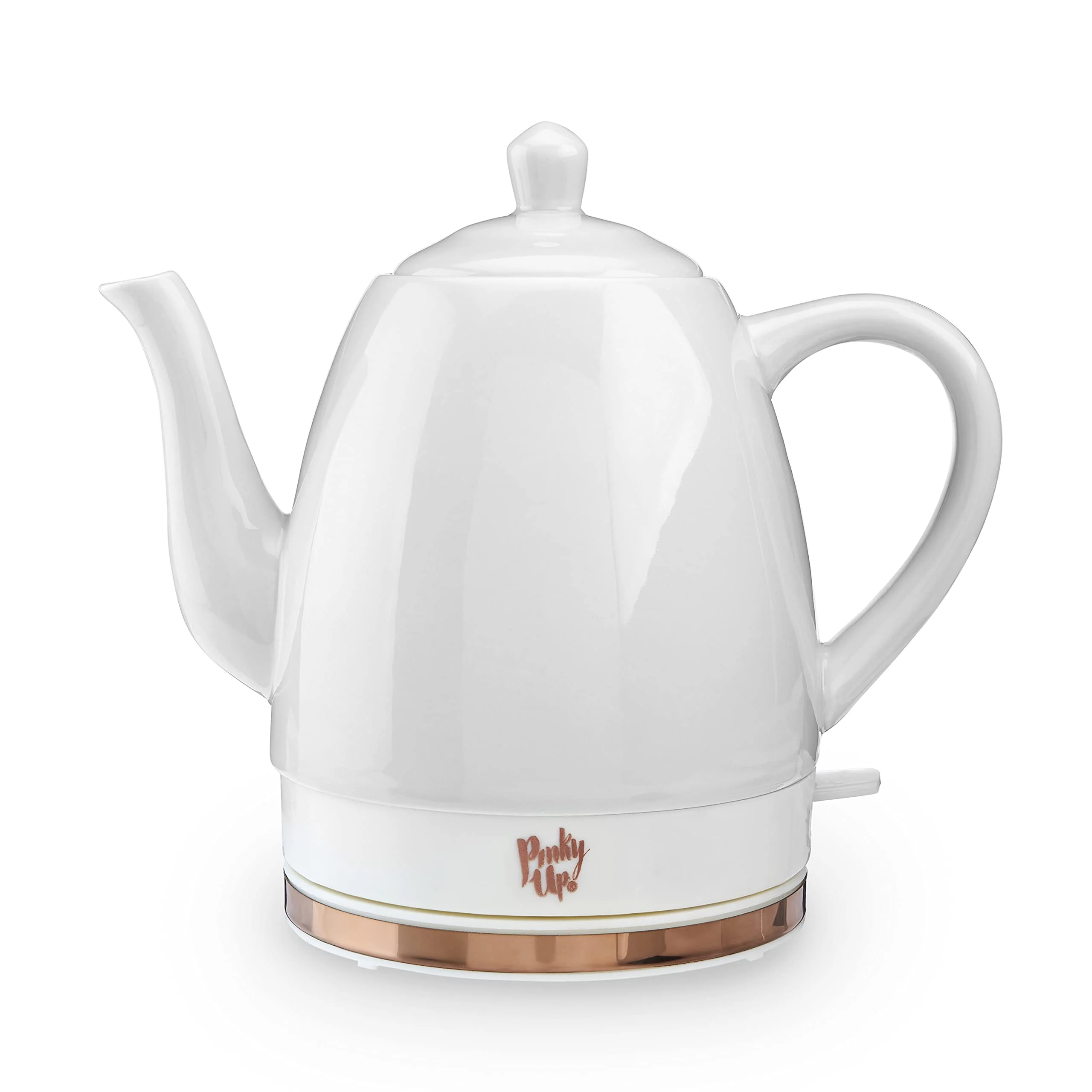 Pink Up Noelle Electric Tea Kettle, Gooseneck Kettle, Hot Water Dispenser, Pour Over Coffee, Automatic shut off, Cordless, Electric Teapot, 1.5L, Ceramic, Grey product image