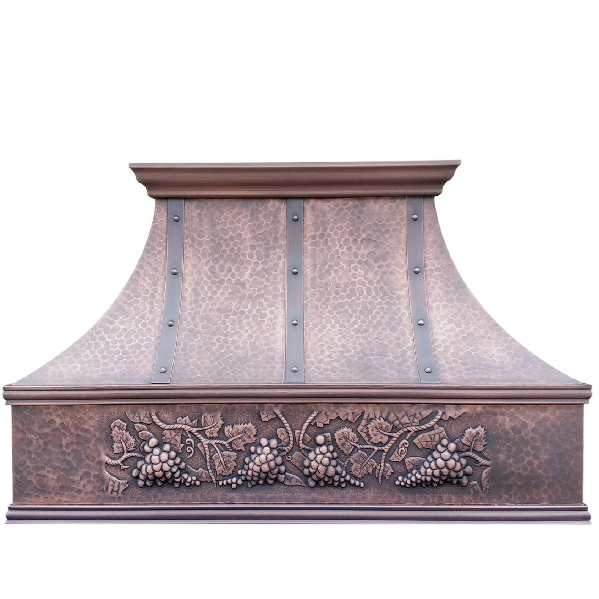SINDA Wall Mount 99.9% Pure Virgin Copper Range Hood Handcrafted by Artisans, Includes SUS304 Commercial Grade Vent, Lighting, Fan Motor and Baffle Filter, 36"Wx48"H, H7LTRB-BOW3648 product image