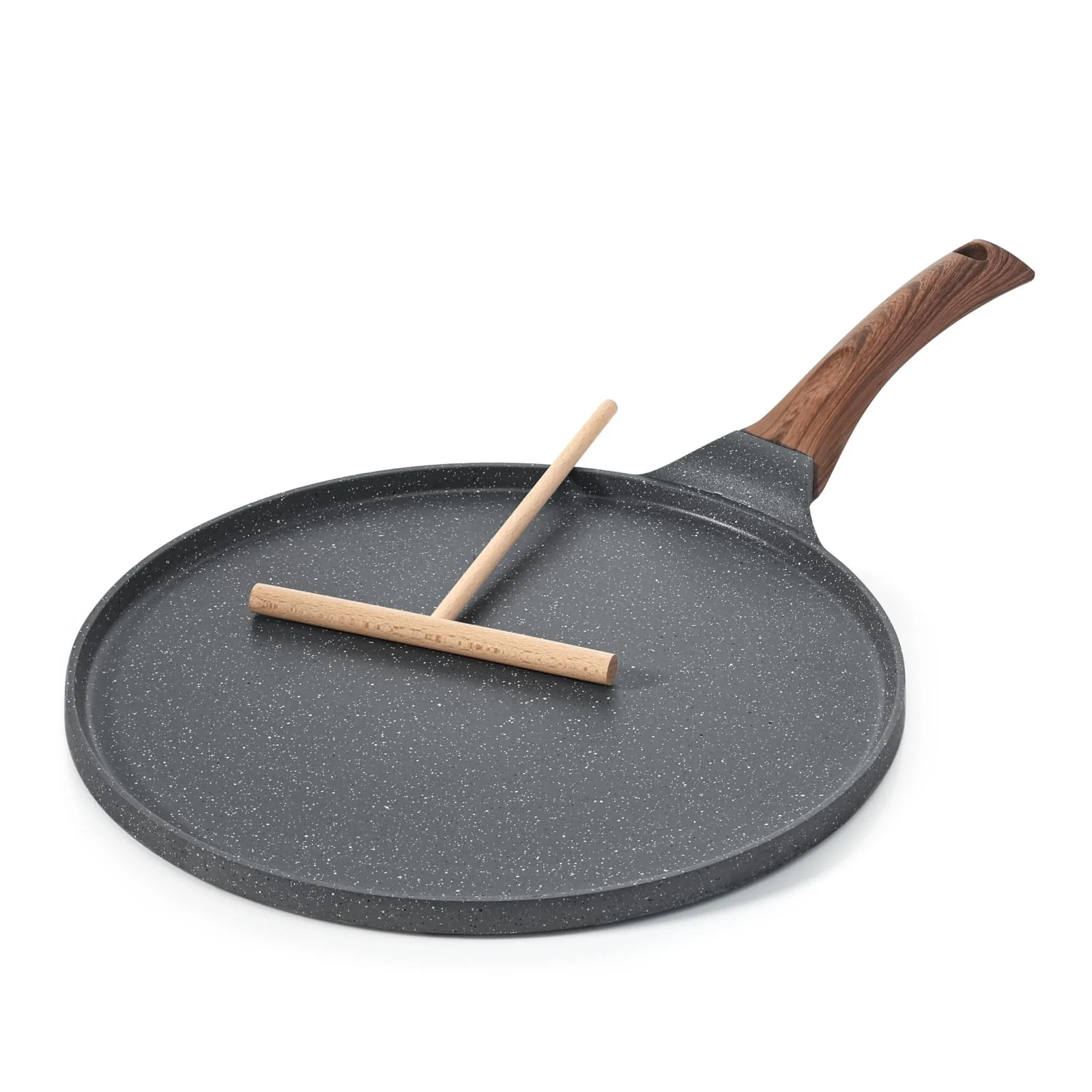 SENSARTE Nonstick Crepe Pan, Swiss Granite Coating Dosa Pan Pancake Flat Skillet Tawa Griddle 10-Inch with Stay-Cool Handle, Induction Compatible product image