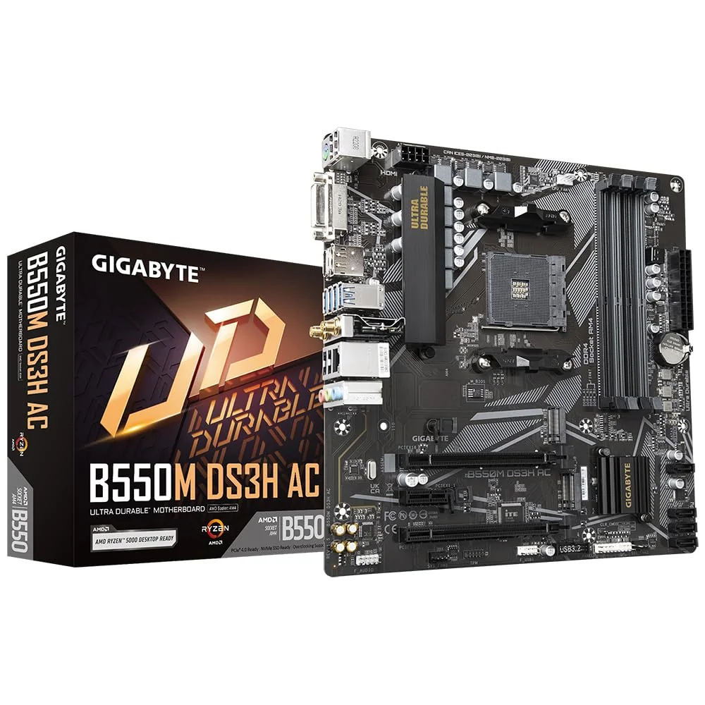 GIGABYTE B550 Ultra Durable Motherboard with Pure Digital VRM.