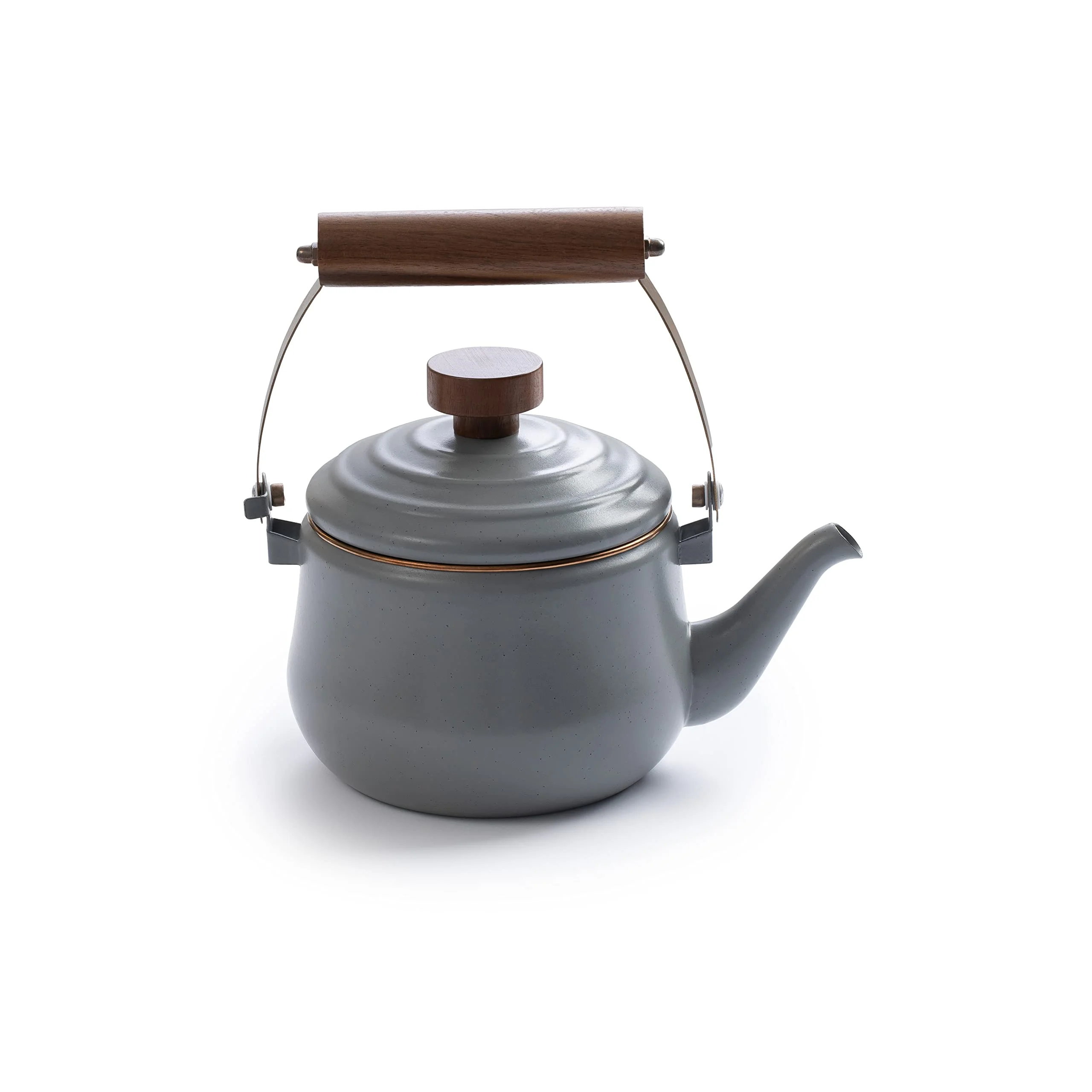 Enamel Teapot with Slate Grey Finish