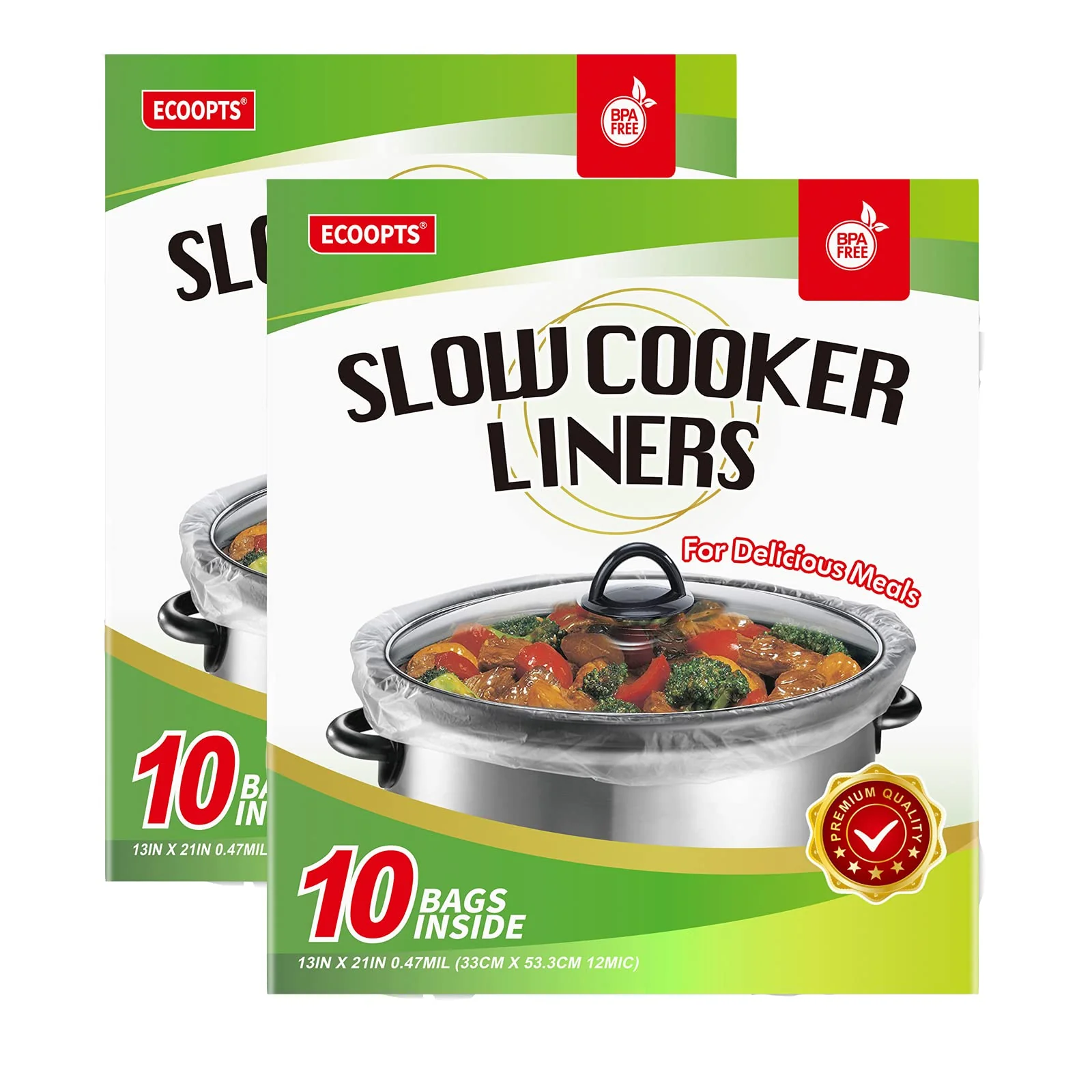 ECOOPTS Slow Cooker Disposable Bags: Large Size Liners