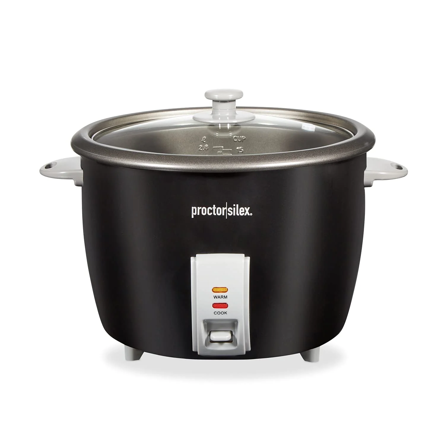 Proctor Silex Rice Cooker & Food Steamer, 30 Cups Cooked 15 Cups Uncooked, Includes Steam and Rinsing Basket, Black 37555 product image