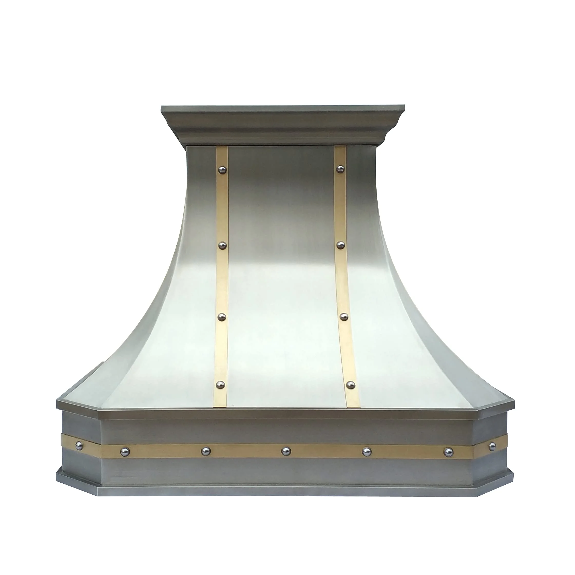 Stainless Steel Range Hood Wall Mount 42’’ W,30’’ H, CT Copper Tailor Custom Handmade Metal Kitchen Vent Hood, With 4-Speed Exhaust Fan & LED Light,SH3-C-2BTR-M product image