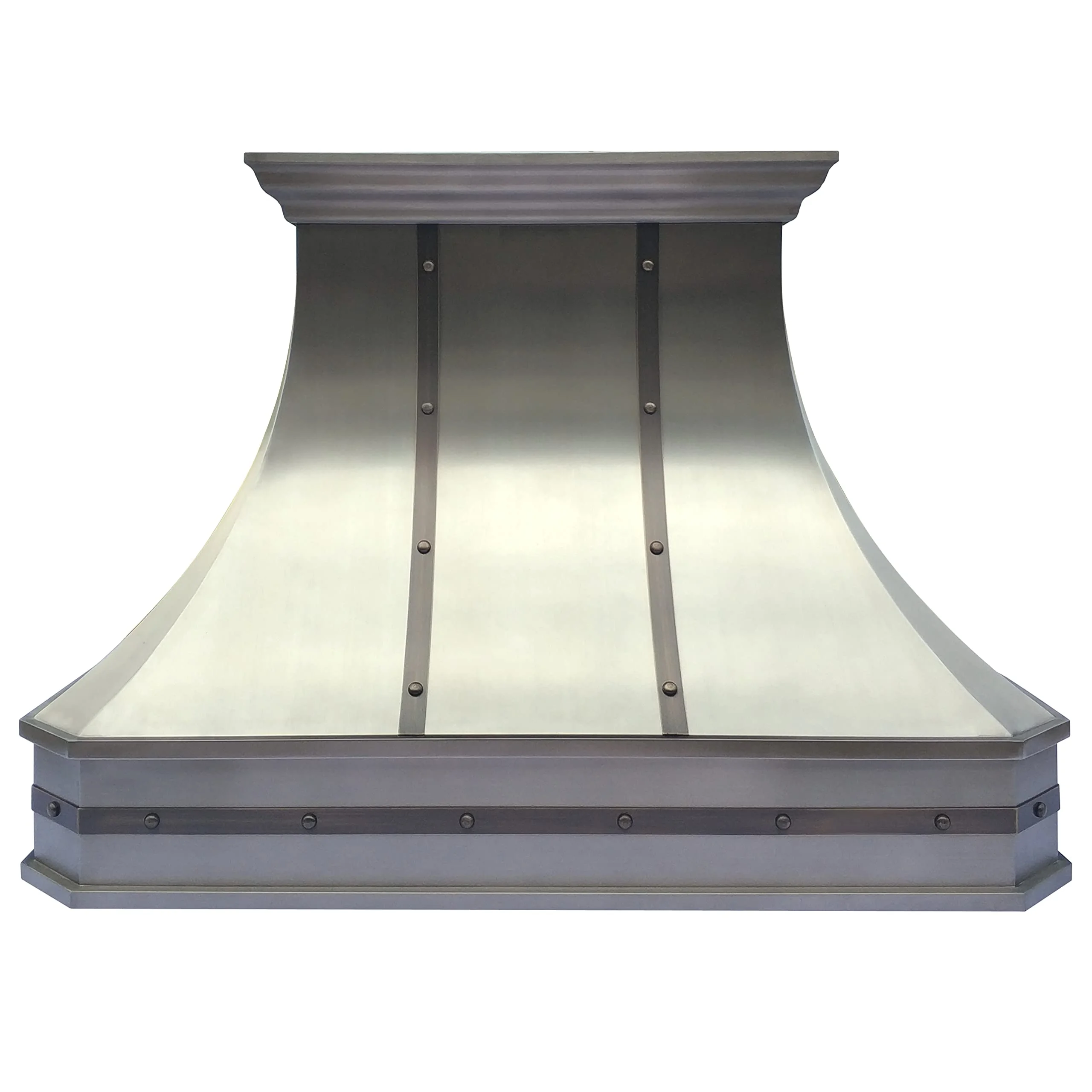 Stainless Steel Range Hood Island Mount 42&rsquo;&rsquo; W,39&rsquo;&rsquo; H, CT Copper Tailor Custom Handmade Metal Kitchen Vent Hood, With 4-Speed Exhaust Fan & LED Light,SH3-C-2DTR-M product image