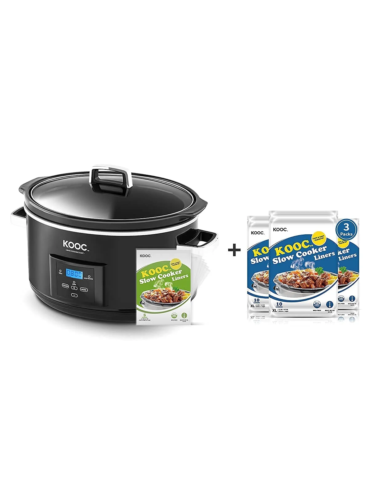 KOOC Programmable Slow Cooker with Advanced Features