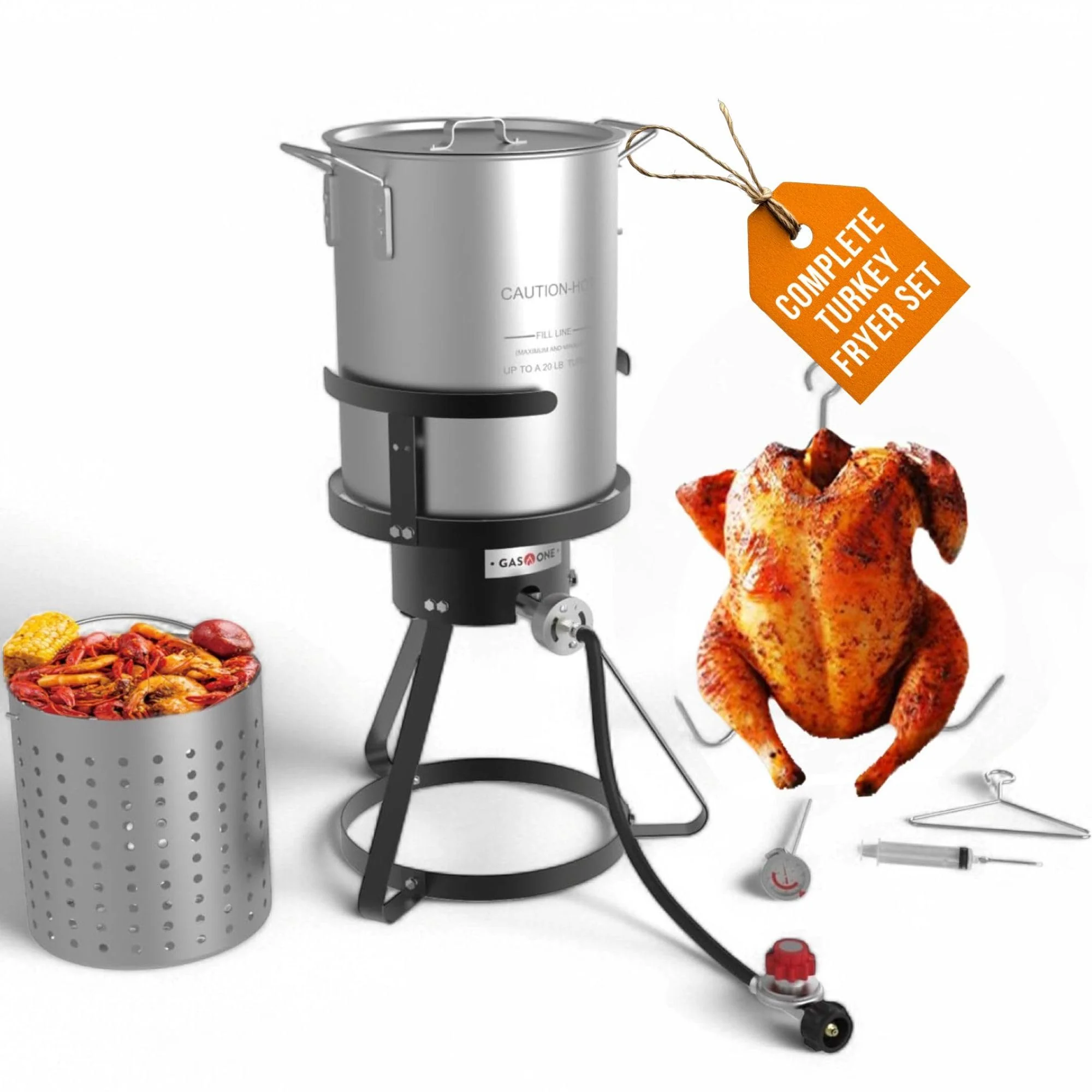 GasOne 30QT Turkey Fryer Set with Propane Burner