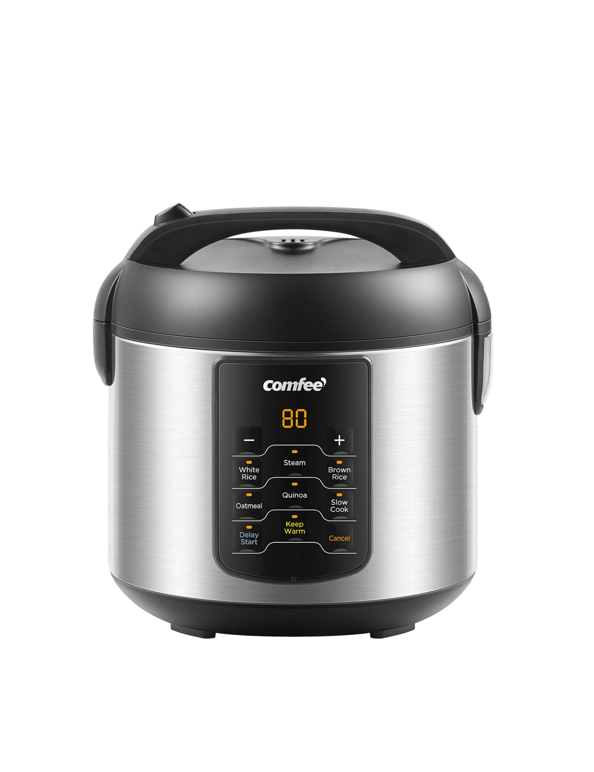 COMFEE’ Compact Rice Cooker, 6-in-1 Stainless Steel Multi Cooker, Slow Cooker, Steamer, Saute, and Warmer, 2 QT, 8 Cups Cooked4 Cups Uncooked, Brown Rice, Quinoa and Oatmeal, 6 One-Touch Programs product image