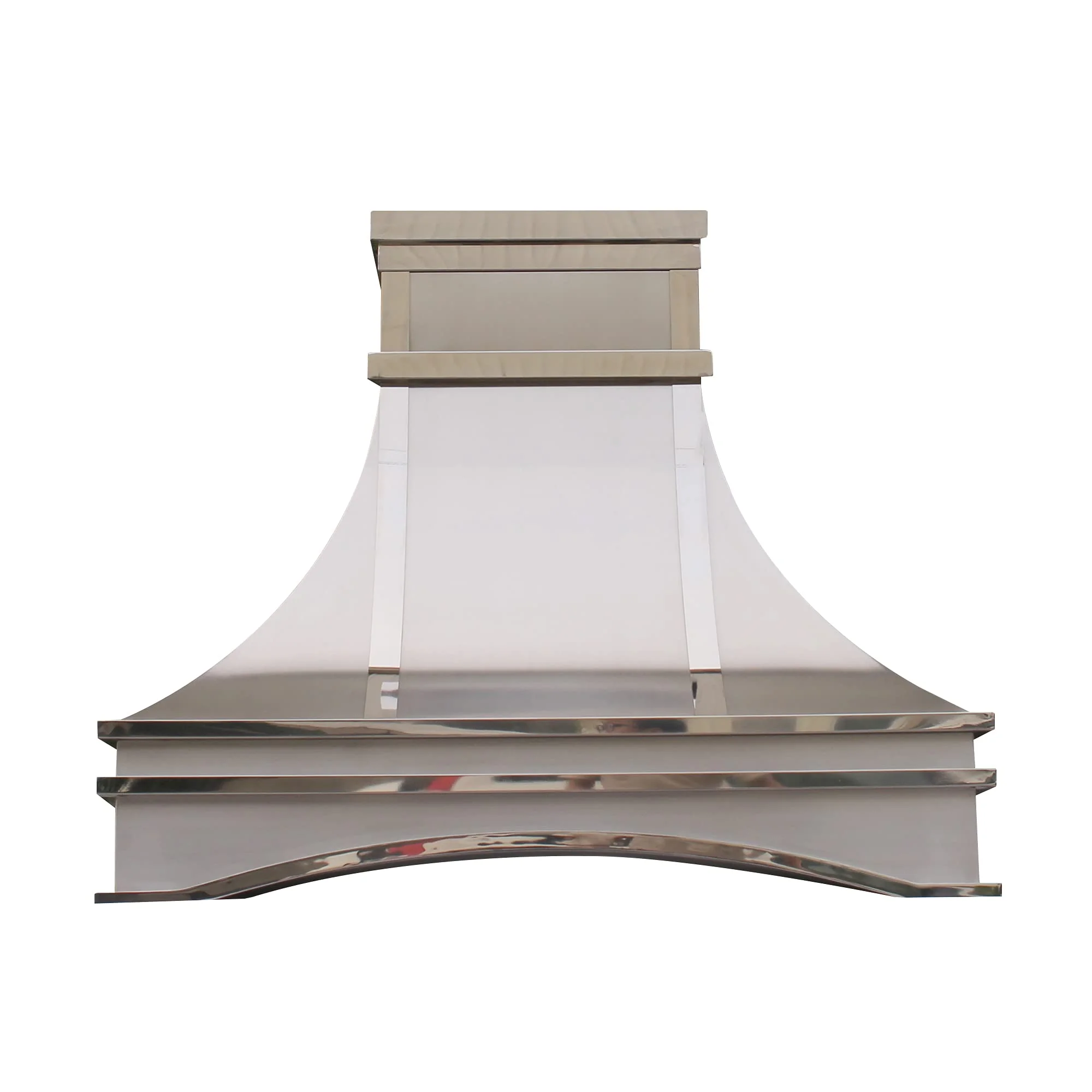 Arched Stainless Steel Range Hood Wall Mount 30’’ W,27’’ H, CT Copper Tailor Custom Handmade Metal Kitchen Vent Hood, With 4-Speed Exhaust Fan & LED Light,SH7-S product image