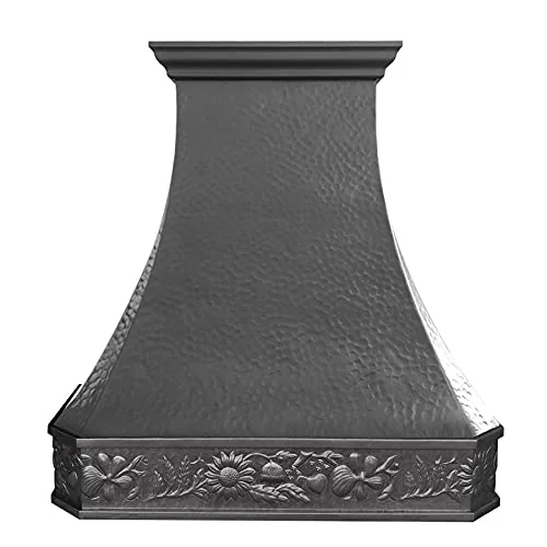 Copper Wall Mount Range Hood with Exhaust Fan and LED Light