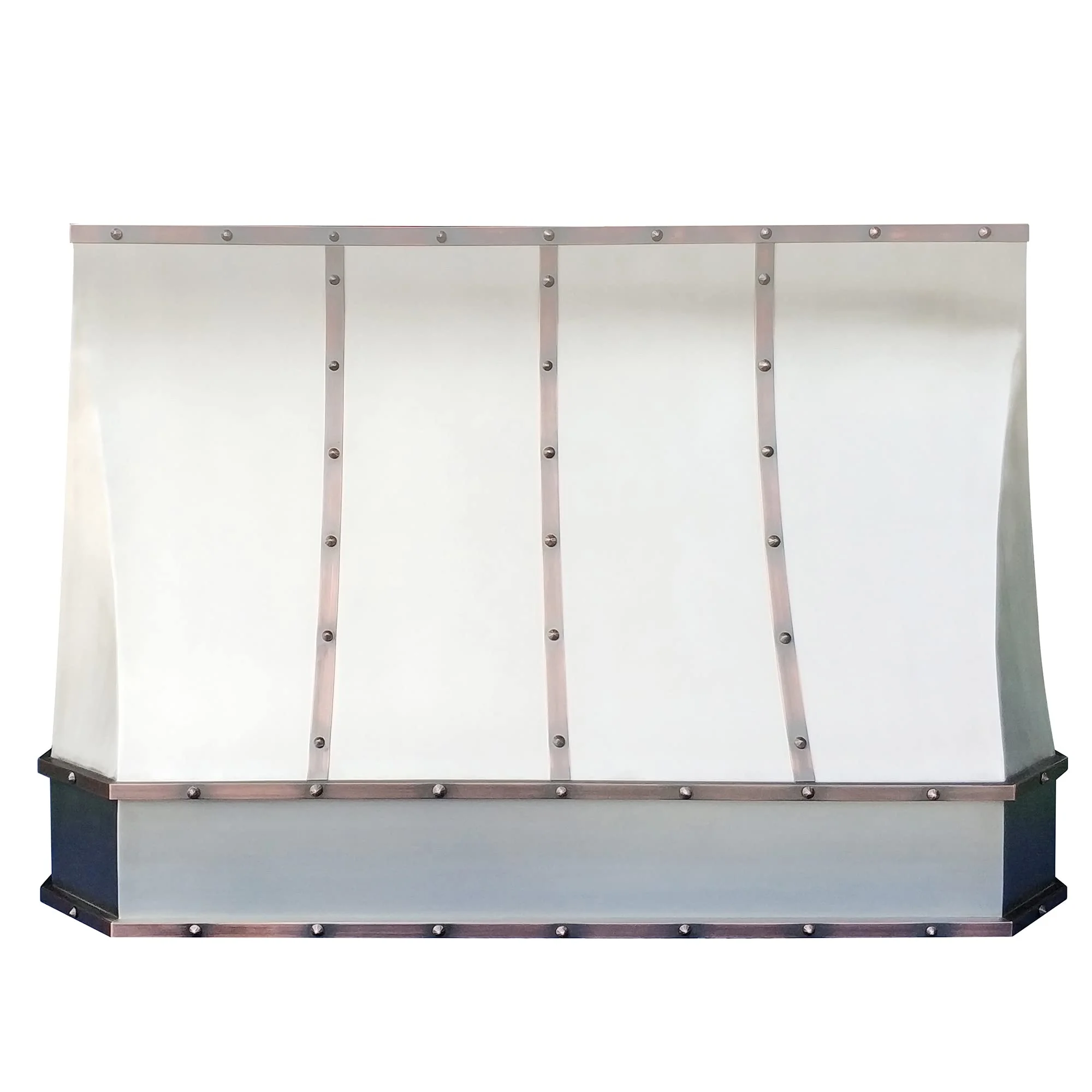 Stainless Steel Range Hood Wall Mount 48’’ W,48’’ H, CT Copper Tailor Custom Handmade Metal Kitchen Vent Hood, With 4-Speed Exhaust Fan & LED Light,SH32-3TR product image