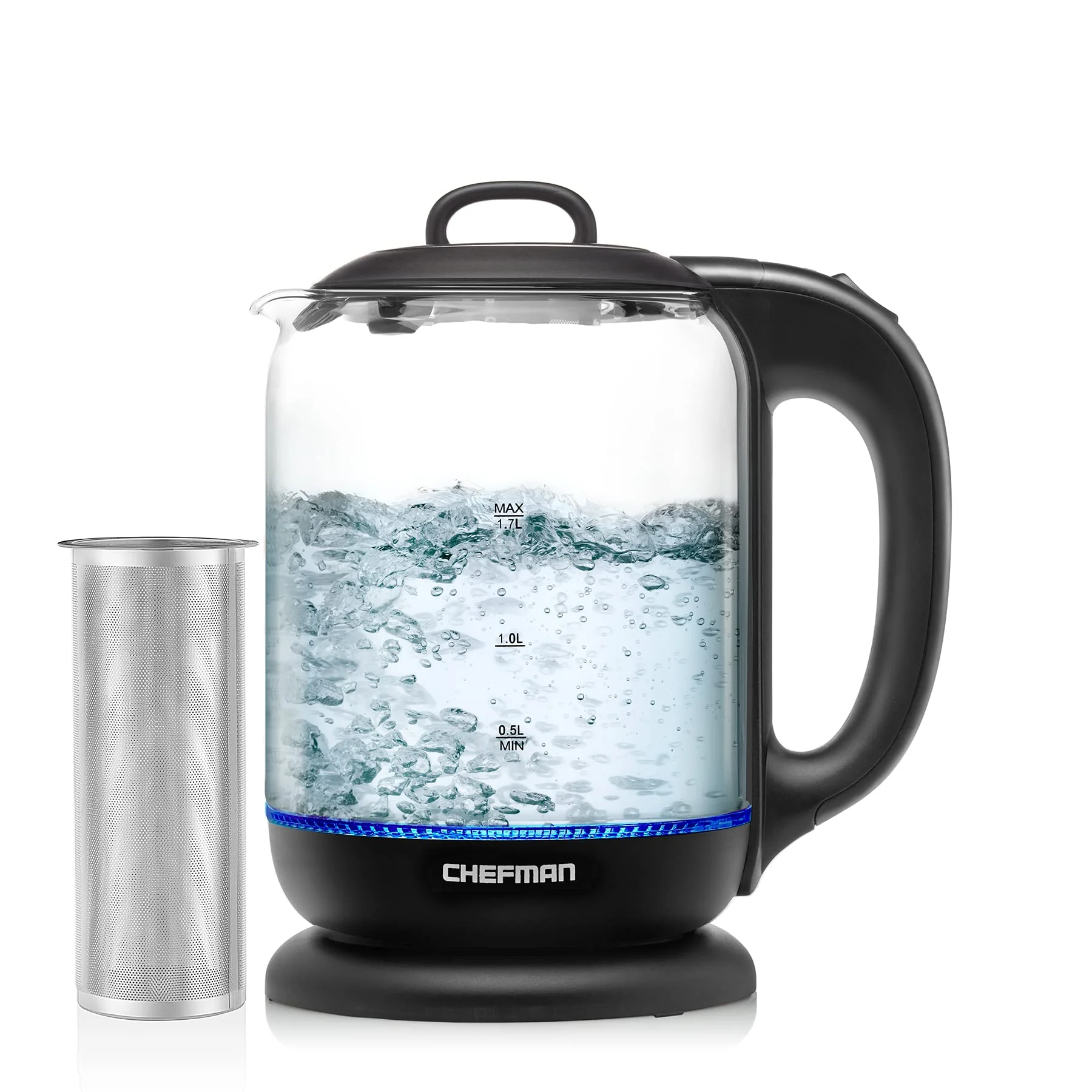 Chefman 1.7 Liter Electric Kettle with Infuser and LED Indicators