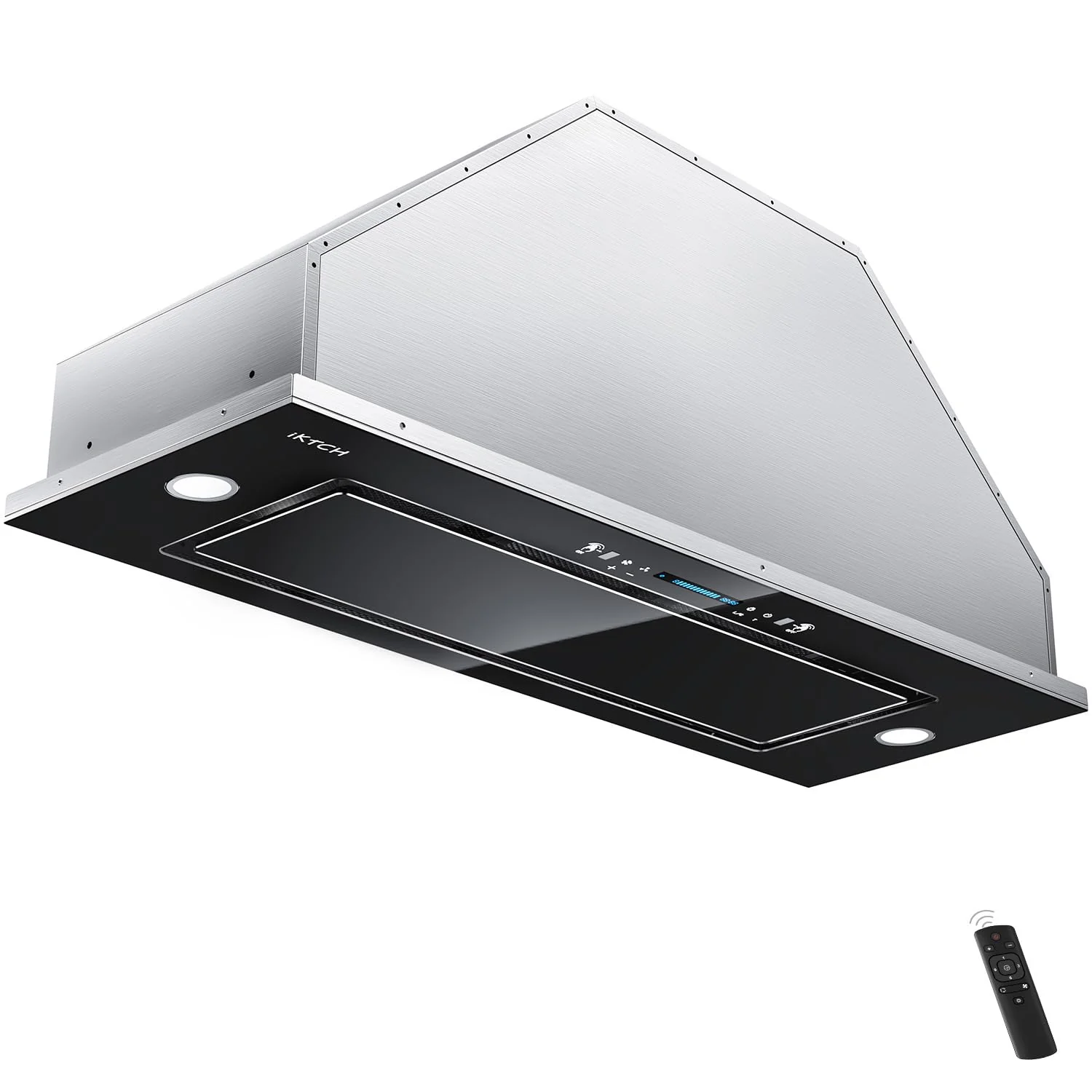 IKTCH New 30" Range Hood Insert, 900 CFM Ducted/Ductless Range Hood with 4 Speed Fan, Black Stainless Steel & Tempered Glass and Gesture Sensing&Touch Control Making life Smarter product image
