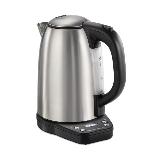 Hamilton Beach Smart Electric Tea Kettle & Water Boiler, Works with Alexa, 1.7 Liter, Fast Boiling 1500 Watts, Cordless, Keep Warm, Auto-Shutoff & Boil-Dry Protection, Stainless Steel 41036 product image