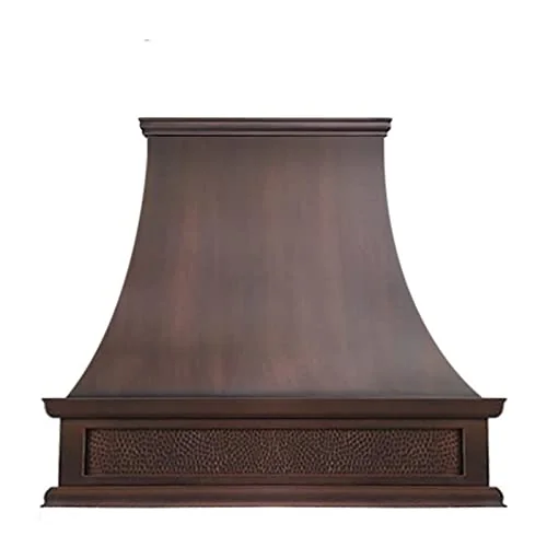 SINDA Copper Range Hood with High Airflow Centrifugal Blower, Includes SUS 304 Liner and Baffle Filter, High CFM Vent Motor, H7ASCW4236, 42"Wx36"H, Wall Mount, Smooth Texture-Antique Copper product image