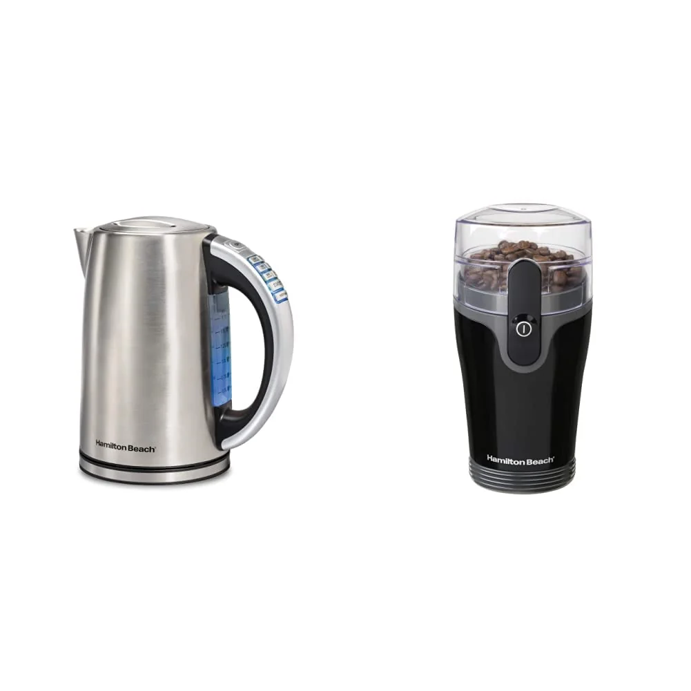 Hamilton Beach Electric Tea Kettle, Water Boiler & Coffee Grinder Bundle | Fast Heating & Precise Grinding product image
