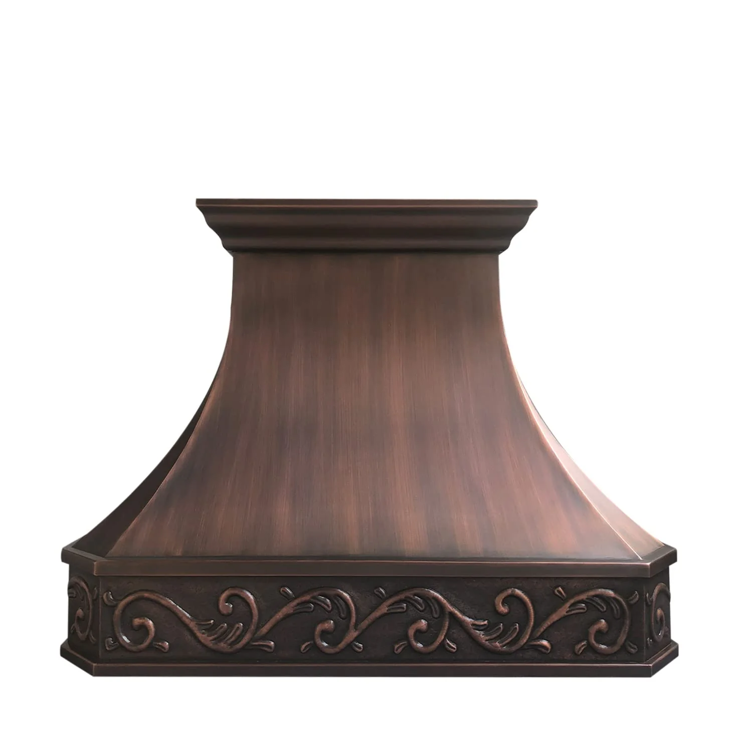 Copper Ductless Range Hood for Large Kitchen Islands