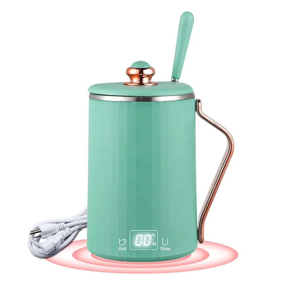 Compact Electric Kettle with Digital Screen and Slow Cooker.
