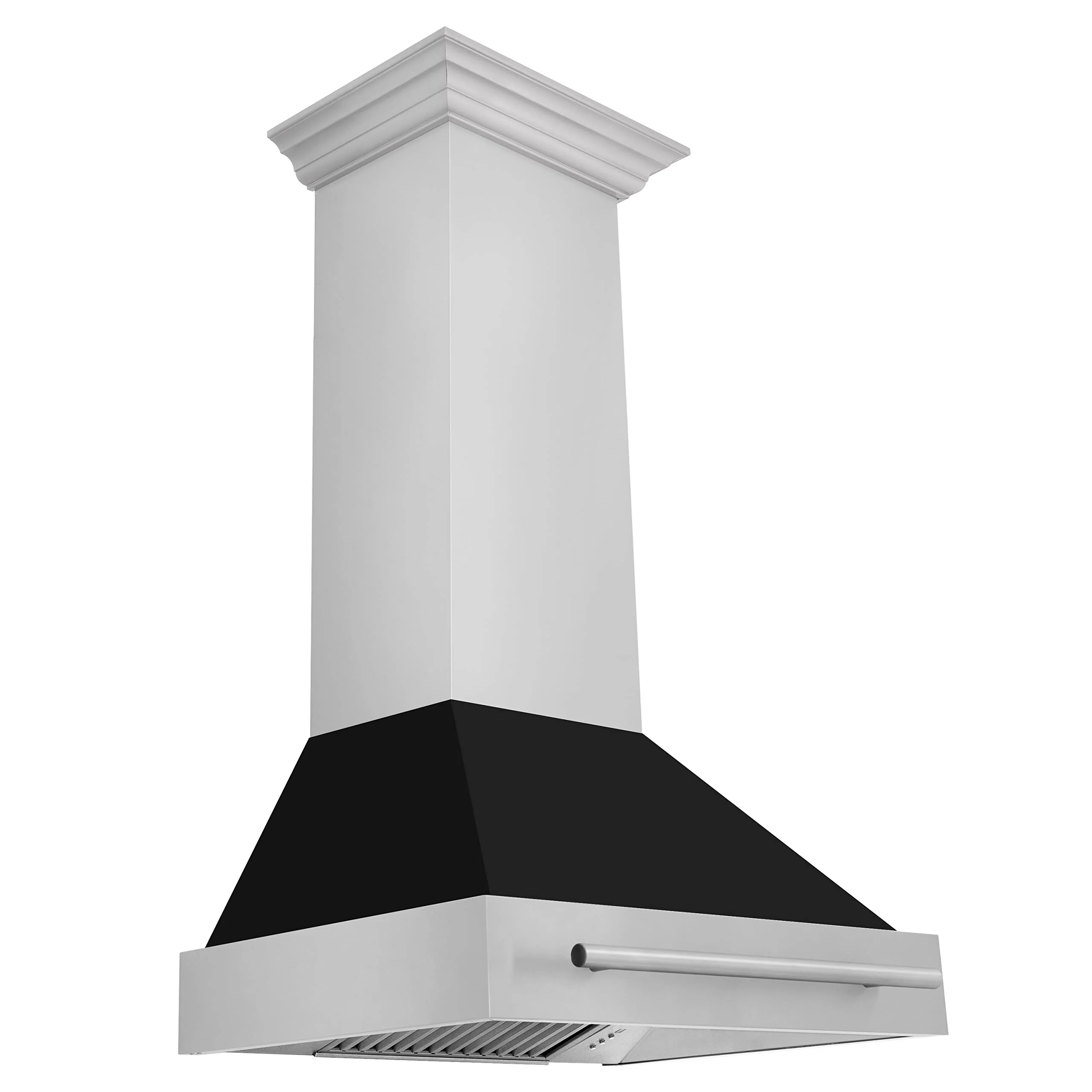 ZLINE 30" Stainless Steel Range Hood with Black Matte Shell and Stainless Steel Handle 8654STX-BLM30 product image