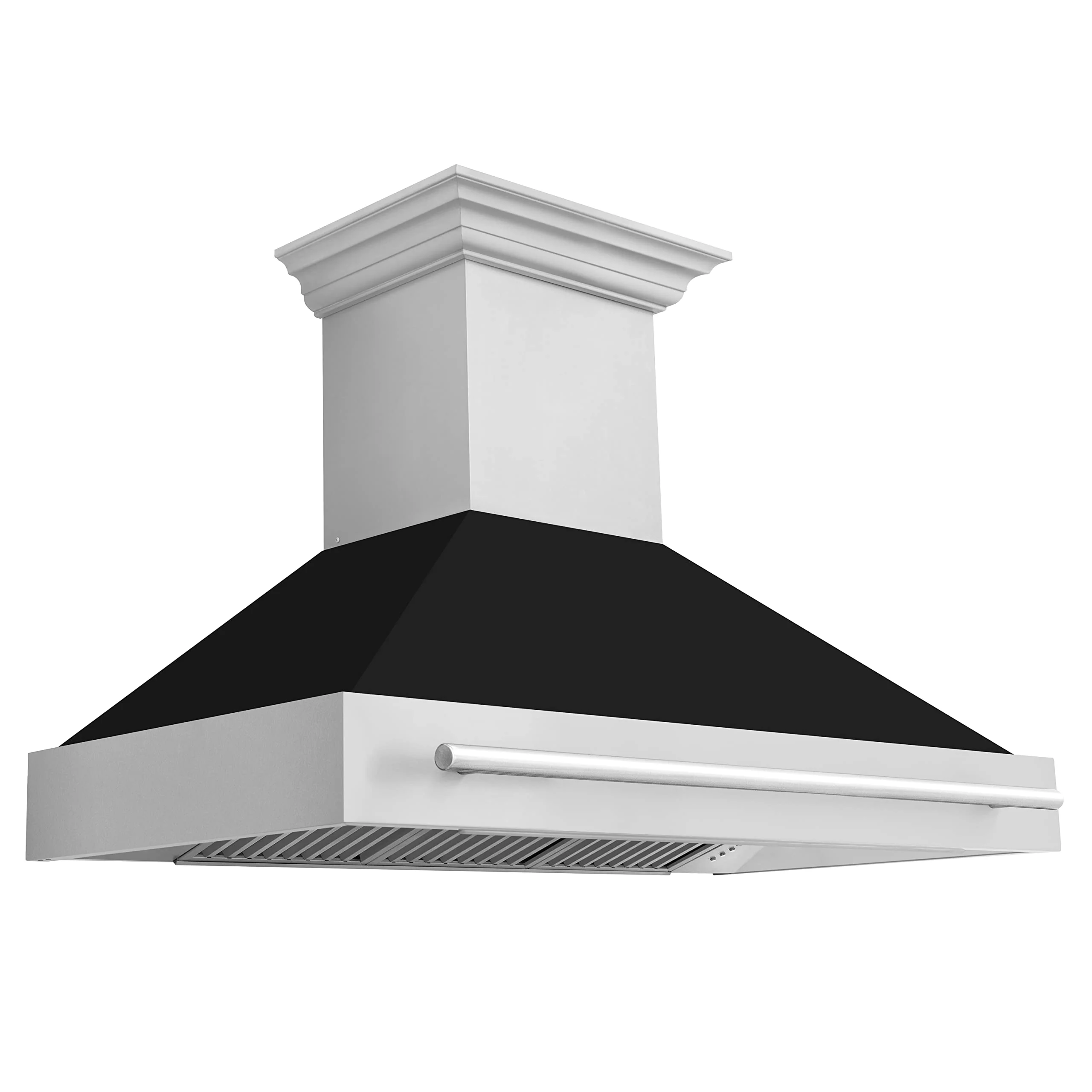 ZLINE 48" Stainless Steel Range Hood with Black Matte Shell and Stainless Steel Handle 8654STX-BLM48 product image