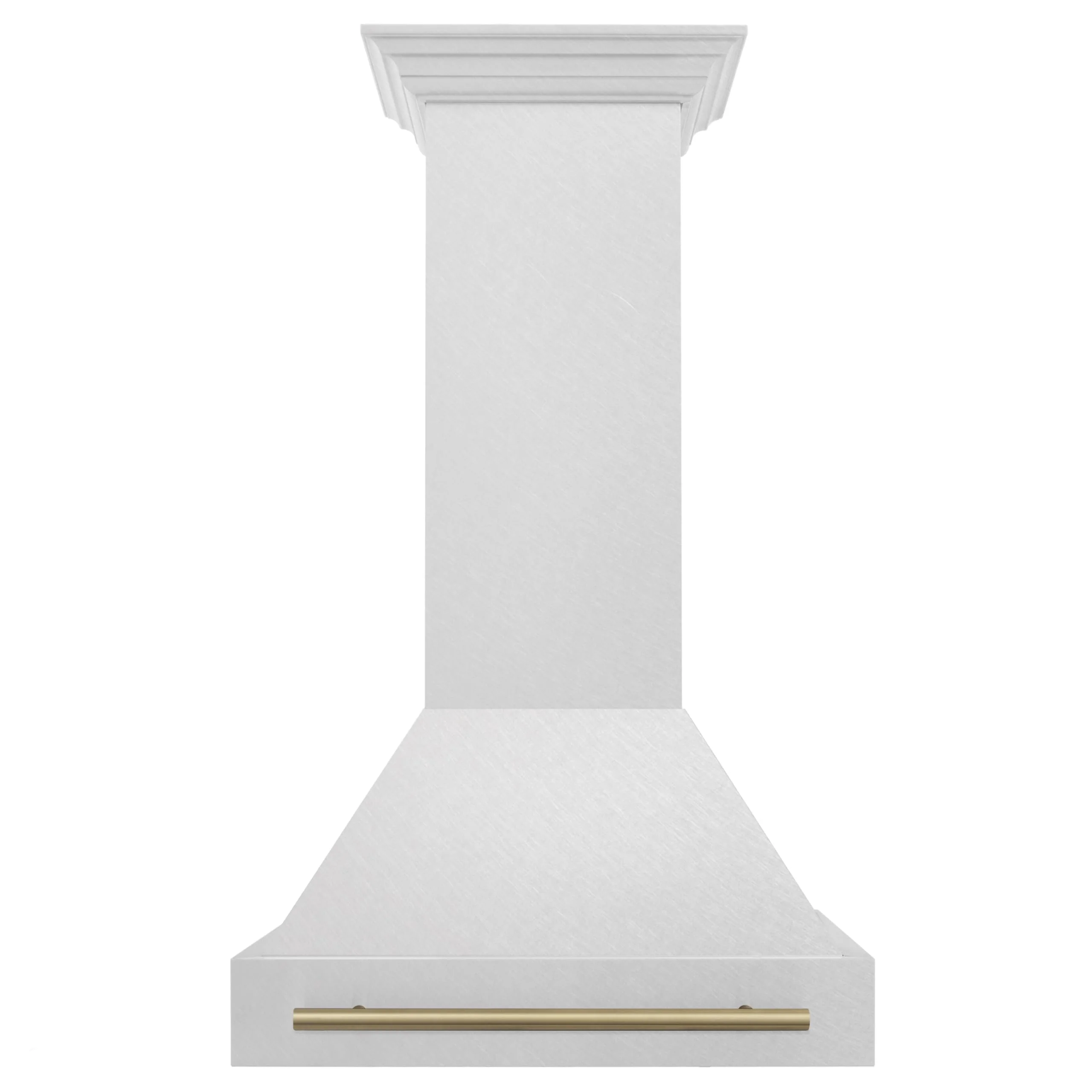 ZLINE Autograph Edition 30 in. Satin Stainless Steel Wall Mount Range Hood with Champagne Bronze Handle 8654SNZ-30-CB product image