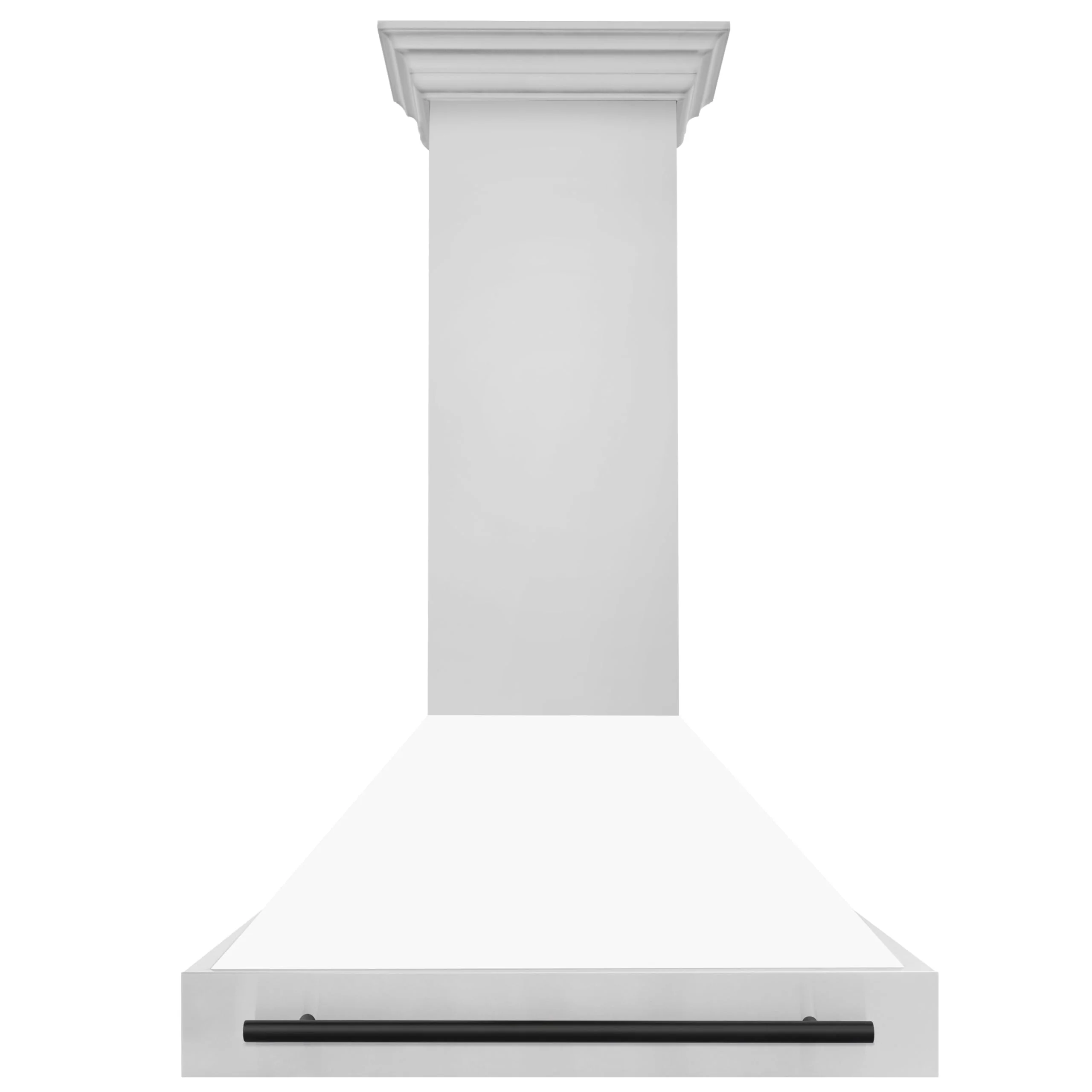 36" ZLINE Autograph Edition Stainless Steel Range Hood with White Matte Shell and Matte Black Handle 8654STZ-WM36-MB product image